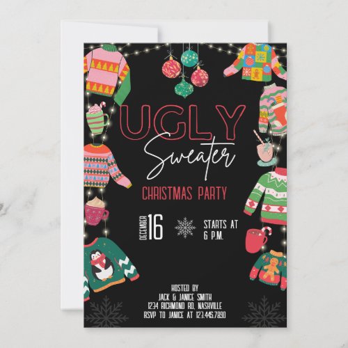 UGLY SWEATER PARTY CHRISTMAS TACKY SWEATER INVITE