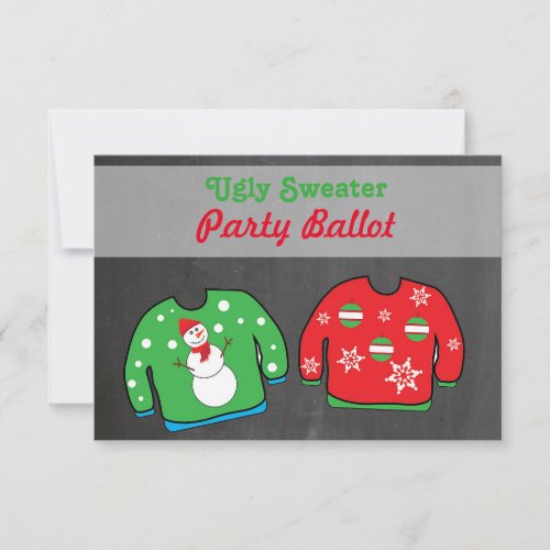 Ugly Sweater Party Contest Voting Ballot
