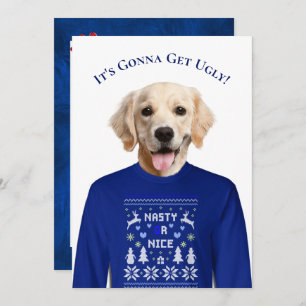 Ugly Sweater Party Golden Retriever Invitation