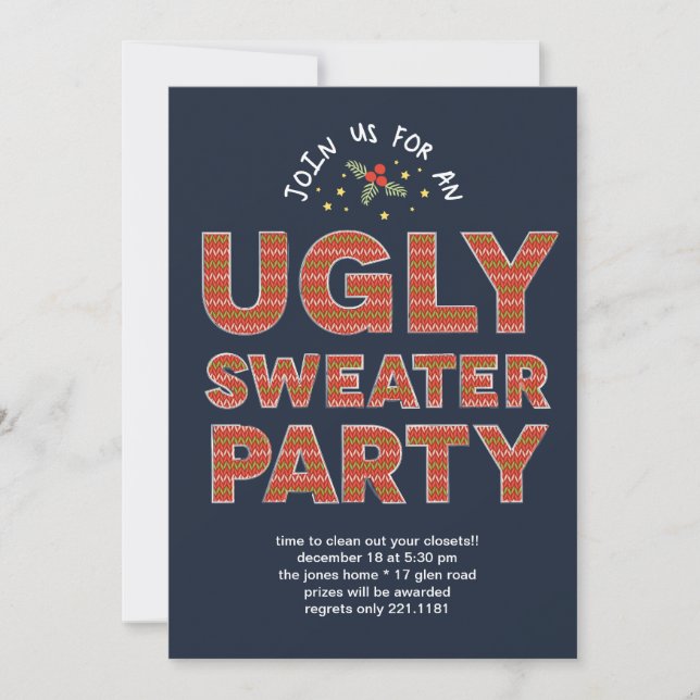 Ugly Sweater Party Invitation (Front)