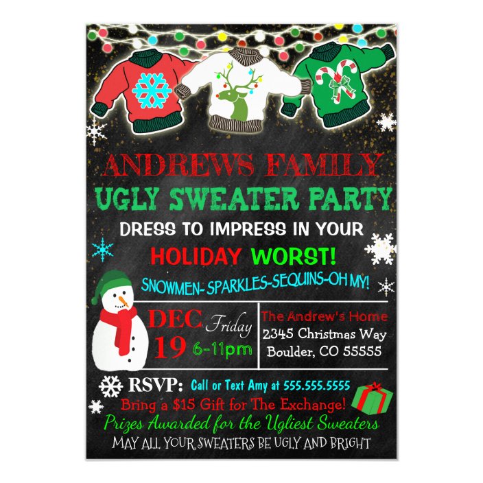Ugly Sweater Party Invitation