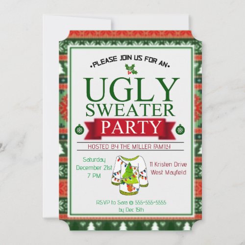 Ugly Sweater Party  Invitation