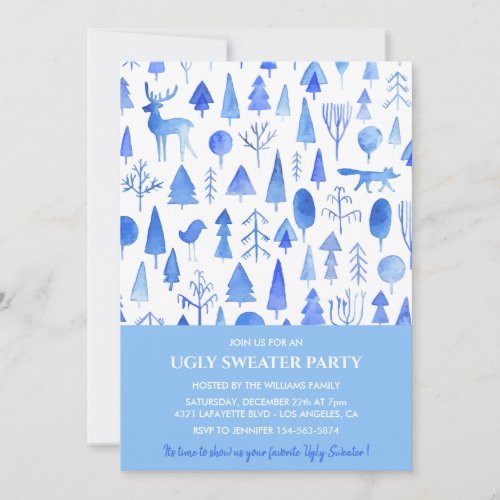 Ugly sweater party invitation Beautiful Watercolor
