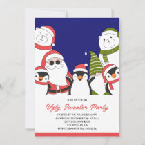 Ugly sweater party invitation Cool Santa Bear