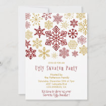 Ugly sweater party invitation Elegant Snowflakes