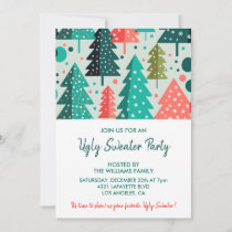 Ugly sweater party invitation Forest Snowfall