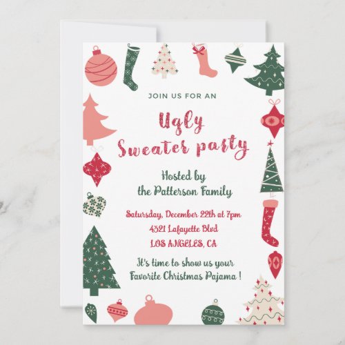 Ugly sweater party invitation fun
