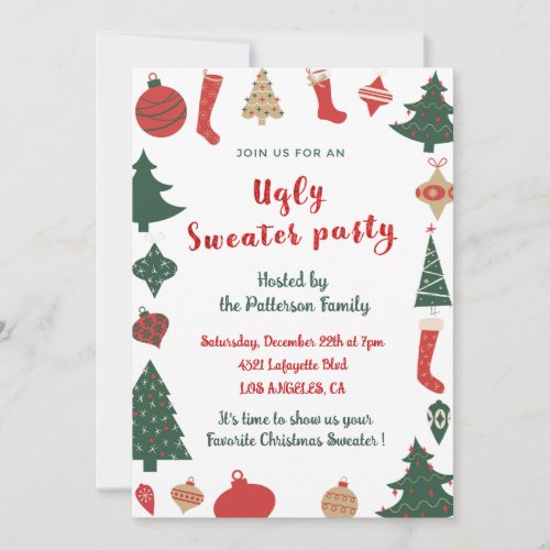 Ugly sweater party invitation fun