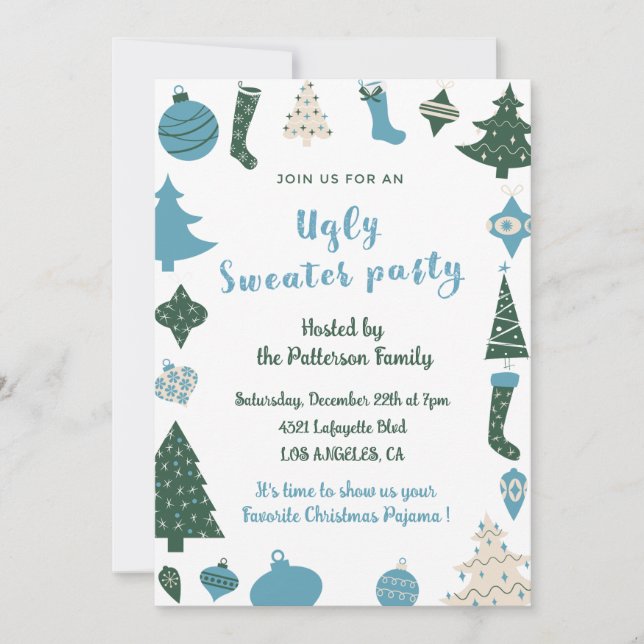 Ugly sweater party invitation modern (Front)