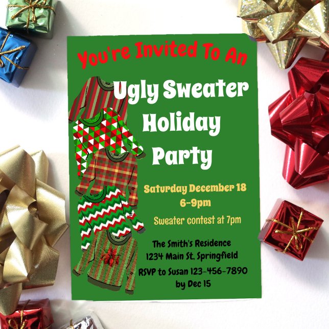 Ugly Sweater Party Invitation With Contest (Creator Uploaded)
