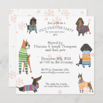 Ugly Sweater Party Invitation with pets