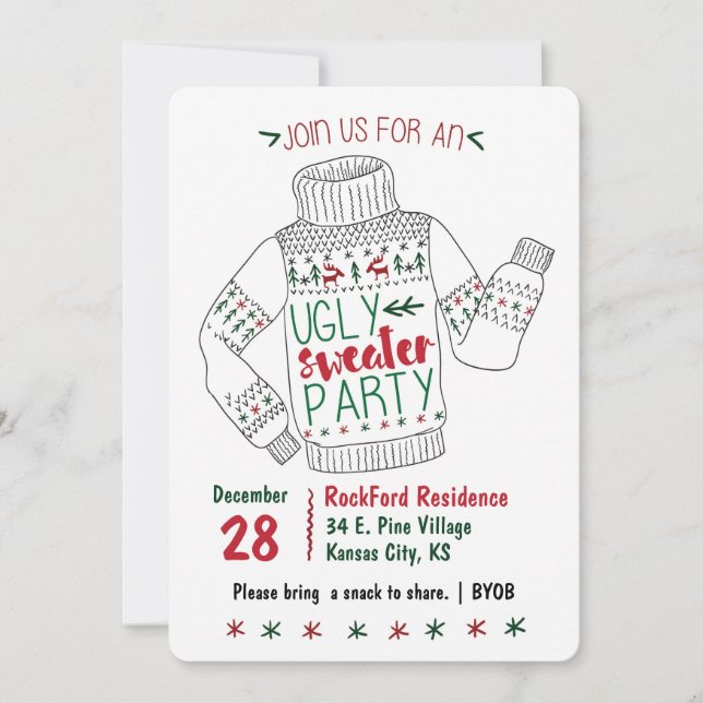 Ugly Sweater Party Invite (Front)