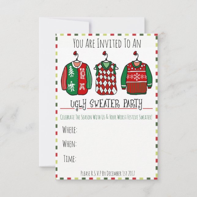 Ugly Sweater Party Invite (Front)