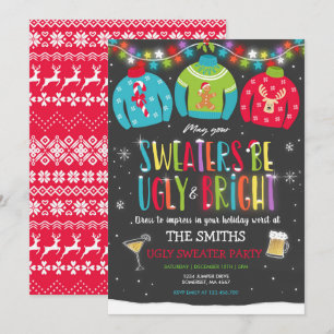 Ugly Sweater Party Invite Ugly And Bright Sweater