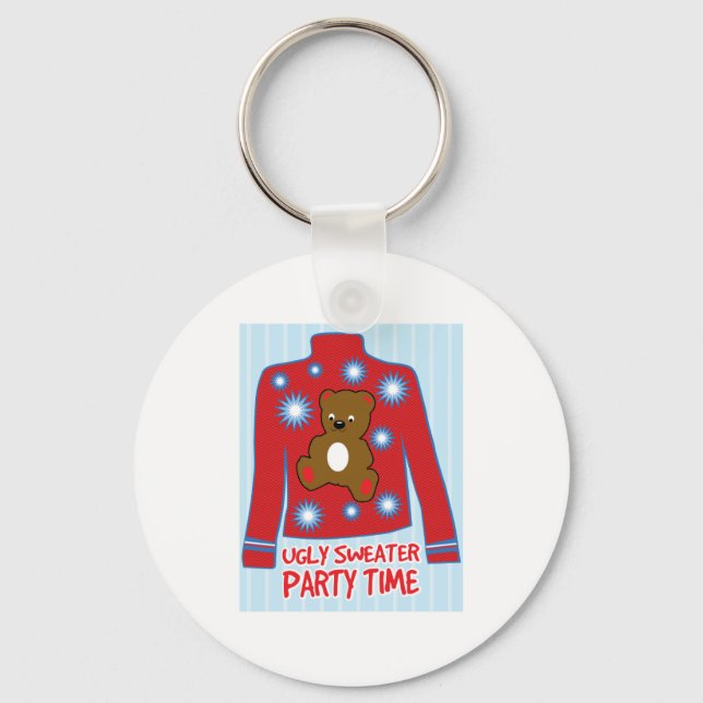 Ugly Sweater Party Keychain (Front)