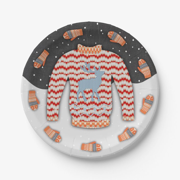 ugly sweater plates and napkins