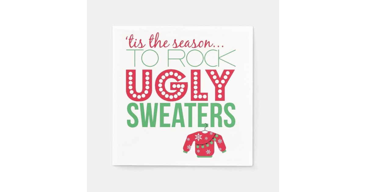 Ugly Sweater Party Paper Plates Napkins | Zazzle