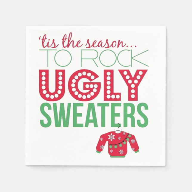 Ugly Sweater Party Paper Plates Napkins (Front)