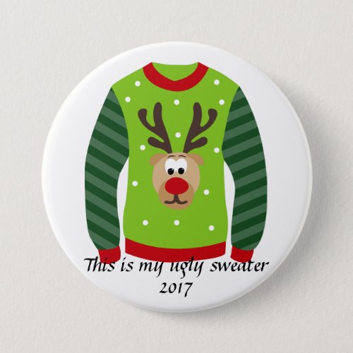 Ugly Sweater Party Reindeer Christmas Pin