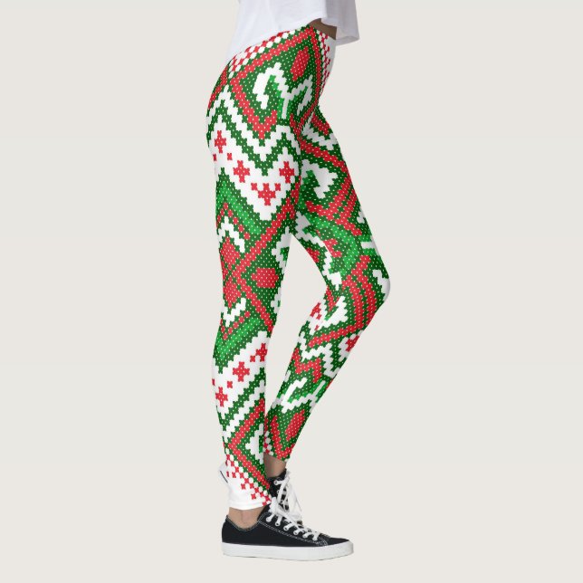 Ugly Sweater pattern Christmas leggings (Right)