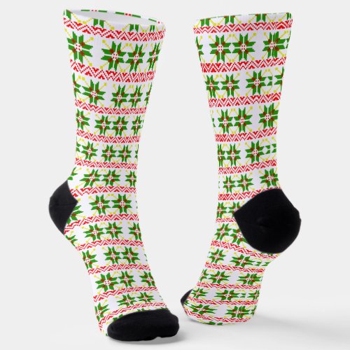 Ugly Sweater Pattern Christmas Socks