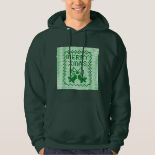 Ugly sweater pattern jingle bells and Merry Xmas w