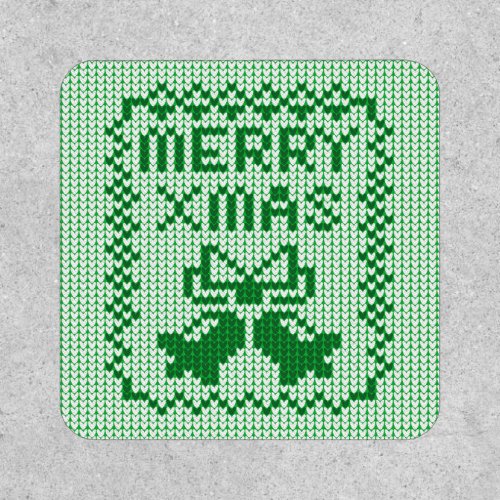 Ugly sweater pattern jingle bells and Merry Xmas w Patch