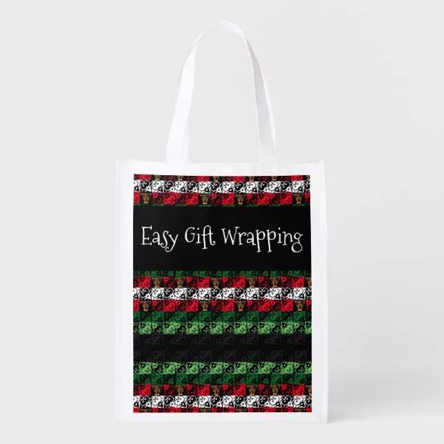 Ugly Sweater Personalized Christmas Gift Ugl Reusable Grocery Bag (Front)