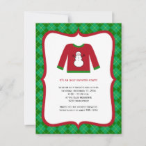 Ugly Sweater Plaid Christmas Party Invitations