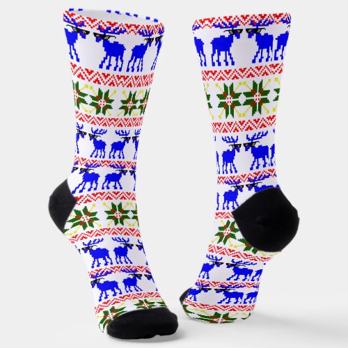 Ugly Sweater Reindeer Christmas Socks