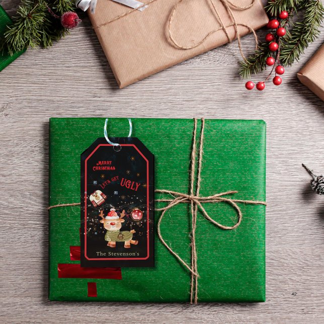  Ugly Sweater Reindeer Holiday Gift Tags (Ugly Sweater Reindeer Holiday Gift Tags)