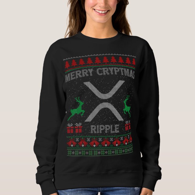 Ugly Sweater Ripple Xrp Coin Merry Cryptmas Christ (Front)