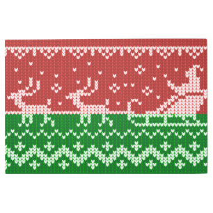 Ugly sweater Santa Claus sleigh and reindeers Metal Print