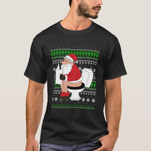 Ugly Sweater Santa Toilet Funny Xmas Gift
