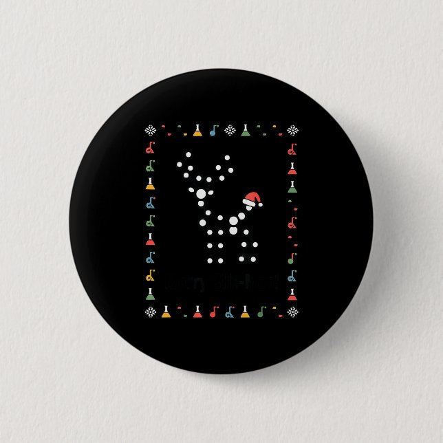Ugly Sweater Science Christmas Chemistry Teacher M Button (Front)
