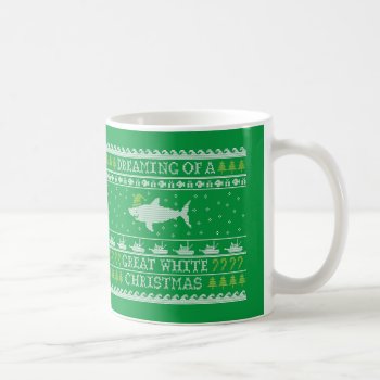 Ugly Sweater Shark - Great White Christmas Green Coffee Mug by BastardCard at Zazzle