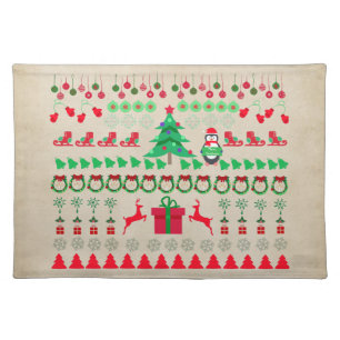 Ugly Sweater style Christmas Cloth Placemat