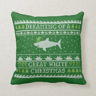 Ugly Sweater Style Christmas Shark Pillow