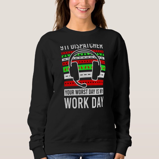 Ugly Sweater Style Work Day  Christmas Dispatcher (Front)