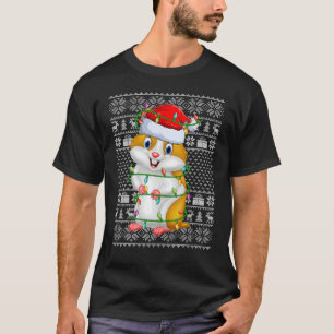 Ugly Sweater Style Xmas Lights Santa Hamster Chris