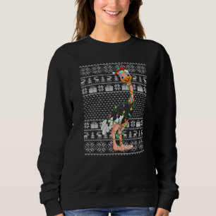Ugly Sweater Style Xmas Lights Santa Ostrich Bird 
