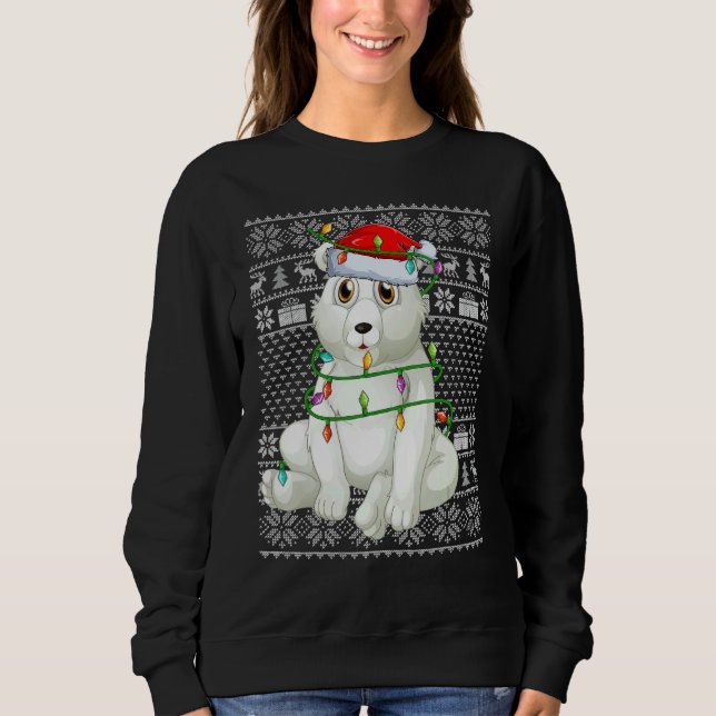 Ugly Sweater Style Xmas Lights Santa Polar Bear Ch (Front)