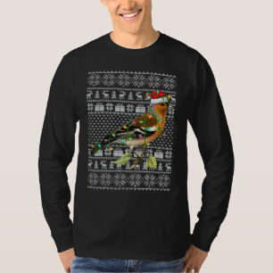 Ugly Sweater Style Xmas Lights Santa Wren Bird Chr