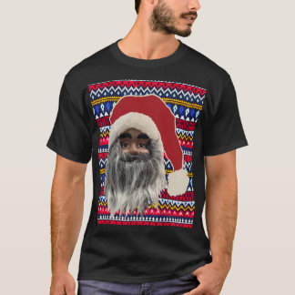 Ugly Sweater T-shirt Black Santa funny party