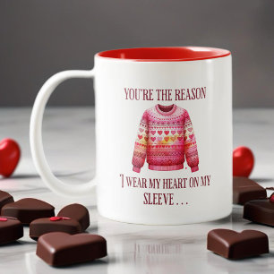 Ugly Sweater Valentines Two-Tone Coffee Mug