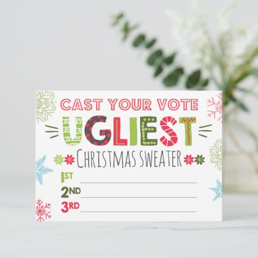 Ugly sweater voting ballot Christmas sweater | Zazzle