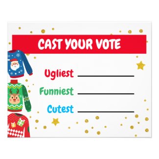 Ugly Sweater Voting Card