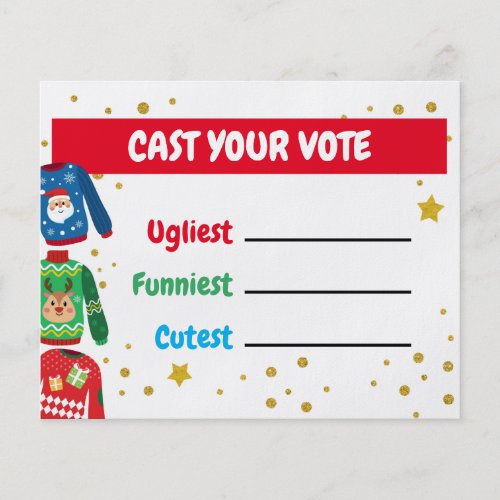 Ugly Sweater Voting Card Flyer
