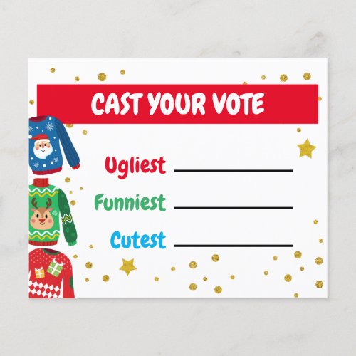 Ugly Sweater Voting Card Flyer