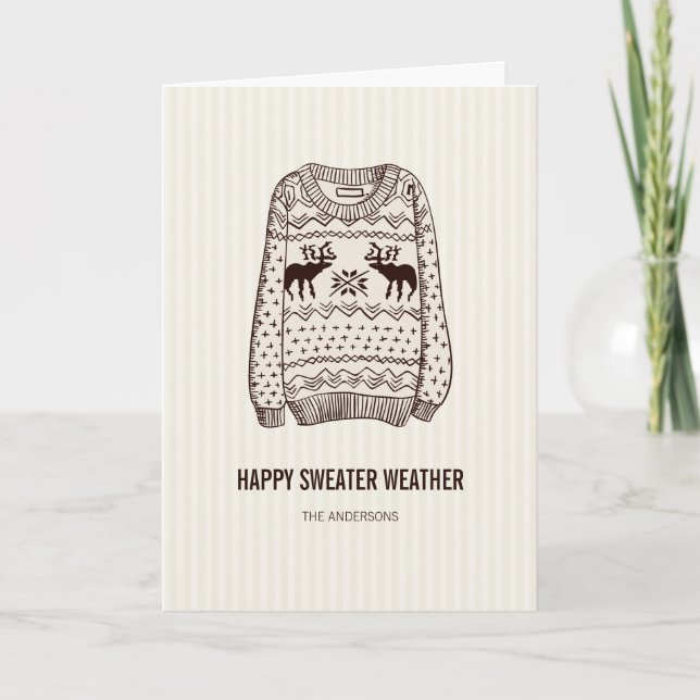 Ugly Sweater Weather Holiday Essentials Card (Front)